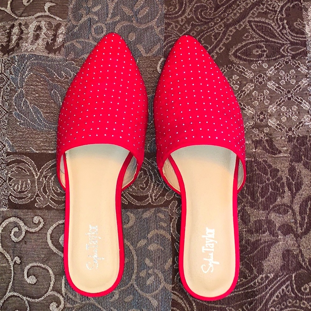 Red slip-ons